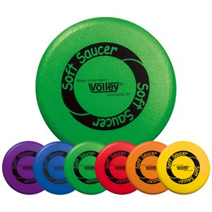 6 frisbees Volley® en mousse, enveloppe de polyuréthane, 25 cm