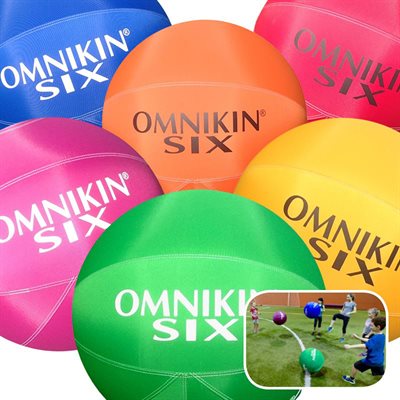 6 ballons OMNIKIN SIX, valve régulière, 6 couleurs