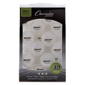 38 balles de tennis de table, blanche