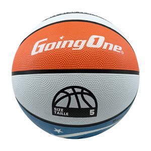 Ballon de basketball récréatif en caoutchouc, #5, tricolore