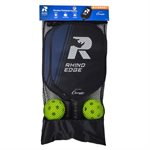 2 palettes de pickleball en bois, 2 balles