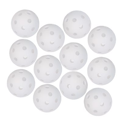 12 balles de baseball d'entrainement perforées, 23 cm (9")