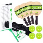 Ensemble de tournoi de pickleball complet portatif en acier, 22'