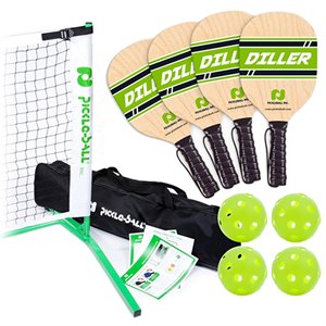 Ensemble de tournoi de pickleball complet portatif en acier, 22'