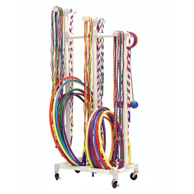 Chariot de rangement en PVC pour cordes à sauter et cerceaux