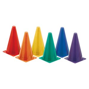 6 cônes en plastique, 9"