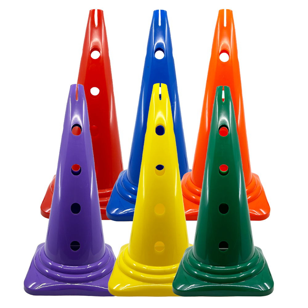 6 cônes perforés en plastique rigide 6 cônes perforés en plastique rigide