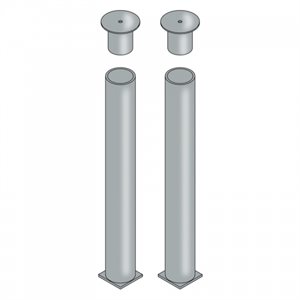 Paire d'ancrages extérieurs galvanisés avec couvercle, 2-3 / 8"