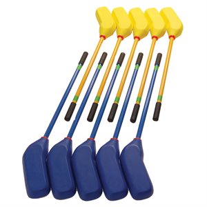 10 bâtons de hockey en mousse, 36", 1 balle, 1 rondelle