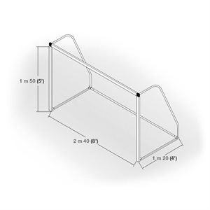 Paire de buts de mini-soccer en aluminium, 5' x 8' x 2'3" x 4'