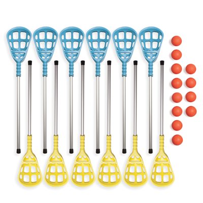 12 bâtons et 12 balles d'intercrosse