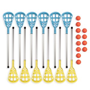12 bâtons et 12 balles d'intercrosse
