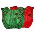 Dossard réversible en vert et rouge pour adultes