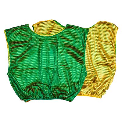 Dossard réversible en nylon jaune et vert pour adultes Dossard réversible en nylon jaune et vert pour adultes
