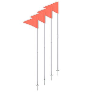 4 fanions de coin 2 pièces avec piquets