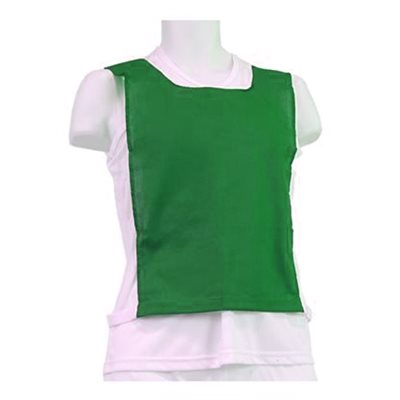 Dossard en coton vert avec élastique et velcro pour enfants