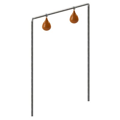 Structure de ballon-poire double permanente, 74" x 72" Structure de ballon-poire double permanente, 74" x 72"