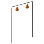 Structure de ballon-poire double permanente, 74" x 72"