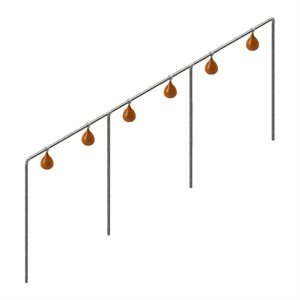 Structure de ballon-poire sextuple permanente, 216" x 72"
