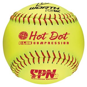 12 balles de balle-molle slo-pitch Hot Dot