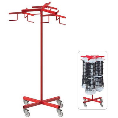 Chariot à filets de volleyball en acier, capacité de 3 filets, 51"x28"x28"