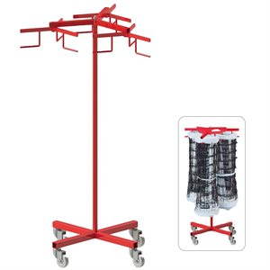 Chariot à filets de volleyball en acier, capacité de 3 filets, 51"x28"x28"