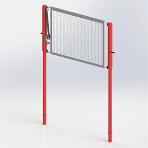 Paire de poteaux de volleyball à réglage télescopique, 1 treuil, 3"