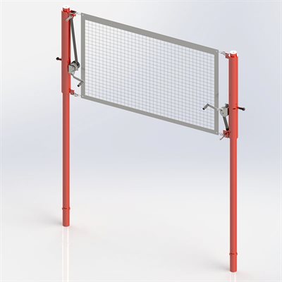Paire de poteaux de volleyball à réglage télescopique, 2 treuils, 3-½" Paire de poteaux de volleyball à réglage télescopique, 2 treuils, 3-½"