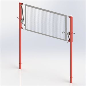 Paire de poteaux de volleyball à réglage télescopique, 2 treuils, 3"
