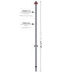 Poteau de volleyball et badminton en zinc pour le secondaire, 1-7 / 8"