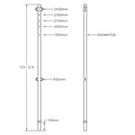 Poteau de volleyball et badminton en zinc pour le secondaire, 1-7 / 8"