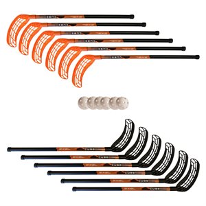 12 bâtons de floorball Exel XCUBE avec 6 balles, 85 cm